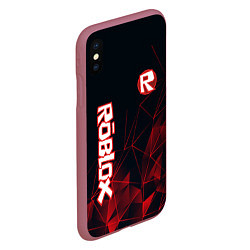 Чехол iPhone XS Max матовый ROBLOX, цвет: 3D-малиновый — фото 2