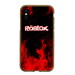 Чехол iPhone XS Max матовый ROBLOX, цвет: 3D-коричневый