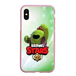 Чехол iPhone XS Max матовый Spike brawl stars, цвет: 3D-розовый