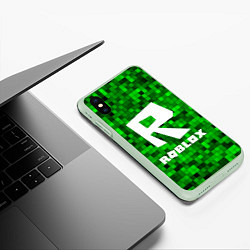 Чехол iPhone XS Max матовый Roblox, цвет: 3D-салатовый — фото 2