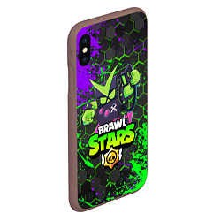 Чехол iPhone XS Max матовый BRAWL STARS VIRUS 8-BIT, цвет: 3D-коричневый — фото 2