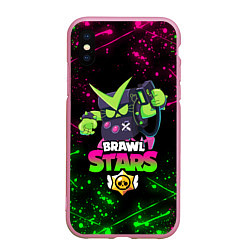 Чехол iPhone XS Max матовый BRAWL STARS VIRUS 8-BIT, цвет: 3D-розовый