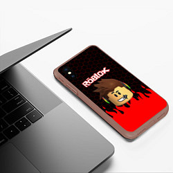 Чехол iPhone XS Max матовый ROBLOX, цвет: 3D-коричневый — фото 2