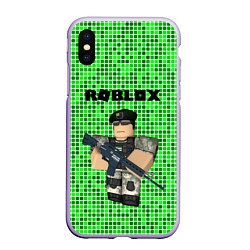Чехол iPhone XS Max матовый Roblox, цвет: 3D-светло-сиреневый