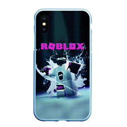 Чехол iPhone XS Max матовый ROBLOX, цвет: 3D-голубой