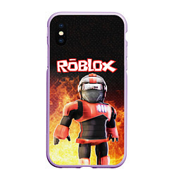 Чехол iPhone XS Max матовый ROBLOX, цвет: 3D-сиреневый