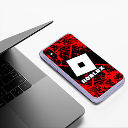 Чехол iPhone XS Max матовый Roblox, цвет: 3D-светло-сиреневый — фото 2