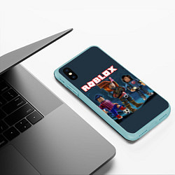 Чехол iPhone XS Max матовый ROBLOX, цвет: 3D-мятный — фото 2