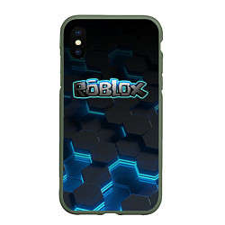 Чехол iPhone XS Max матовый Roblox Neon Hex, цвет: 3D-темно-зеленый