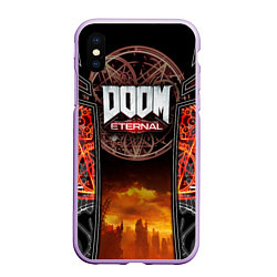 Чехол iPhone XS Max матовый DOOM ETERNAL, цвет: 3D-сиреневый