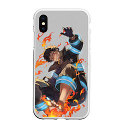 Чехол iPhone XS Max матовый FireForce, цвет: 3D-белый