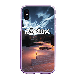 Чехол iPhone XS Max матовый ROBLOX, цвет: 3D-сиреневый