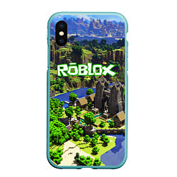 Чехол iPhone XS Max матовый ROBLOX, цвет: 3D-мятный