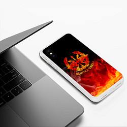 Чехол iPhone XS Max матовый Войска связи, цвет: 3D-белый — фото 2