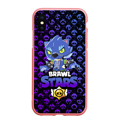 Чехол iPhone XS Max матовый Brawl stars leon оборотень