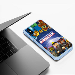 Чехол iPhone XS Max матовый ROBLOX, цвет: 3D-голубой — фото 2