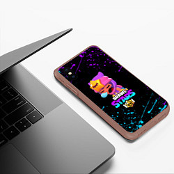 Чехол iPhone XS Max матовый BRAWL STARS SANDY, цвет: 3D-коричневый — фото 2