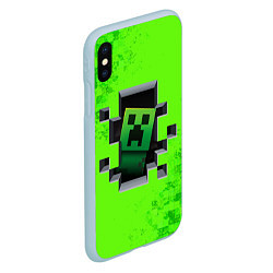 Чехол iPhone XS Max матовый MINECRAFT, цвет: 3D-голубой — фото 2