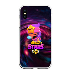 Чехол iPhone XS Max матовый BRAWL STARS SANDY, цвет: 3D-белый