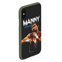 Чехол iPhone XS Max матовый Manny, цвет: 3D-темно-зеленый — фото 2