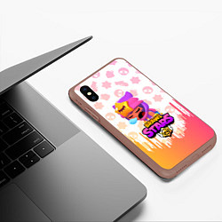 Чехол iPhone XS Max матовый BRAWL STARS SANDY, цвет: 3D-коричневый — фото 2