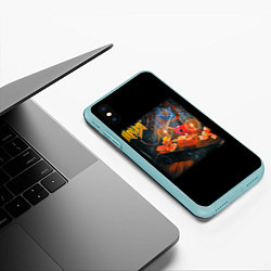 Чехол iPhone XS Max матовый Ария, цвет: 3D-мятный — фото 2