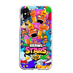 Чехол iPhone XS Max матовый BRAWL STARS SANDY