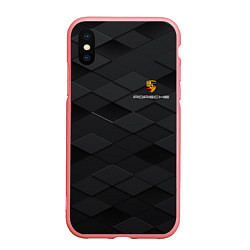 Чехол iPhone XS Max матовый PORSCHE, цвет: 3D-баблгам