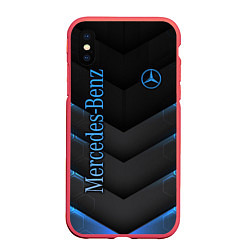 Чехол iPhone XS Max матовый Mercedes-Benz, цвет: 3D-красный