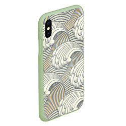 Чехол iPhone XS Max матовый Арт волны, цвет: 3D-салатовый — фото 2