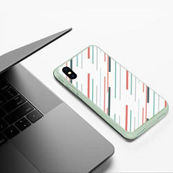 Чехол iPhone XS Max матовый Геометрический стиль, цвет: 3D-салатовый — фото 2