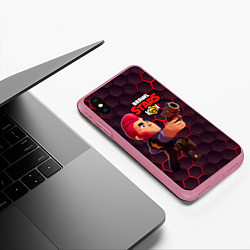 Чехол iPhone XS Max матовый Brawl Stars Colt Кольт, цвет: 3D-малиновый — фото 2