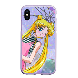 Чехол iPhone XS Max матовый Sailor Moon, цвет: 3D-светло-сиреневый