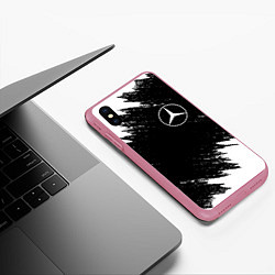 Чехол iPhone XS Max матовый MERCEDES, цвет: 3D-малиновый — фото 2