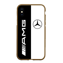 Чехол iPhone XS Max матовый MERCEDES AMG, цвет: 3D-коричневый