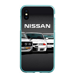 Чехол iPhone XS Max матовый NISSAN, цвет: 3D-мятный