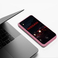 Чехол iPhone XS Max матовый NISSAN, цвет: 3D-малиновый — фото 2