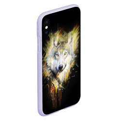 Чехол iPhone XS Max матовый Волчий тотем, цвет: 3D-светло-сиреневый — фото 2