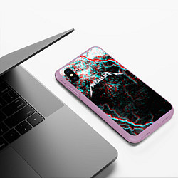 Чехол iPhone XS Max матовый METALLICA GLITCH STORM, цвет: 3D-сиреневый — фото 2