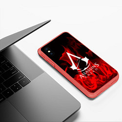 Чехол iPhone XS Max матовый ASSASSINS CREED, цвет: 3D-красный — фото 2