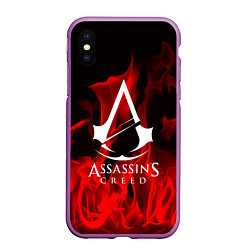 Чехол iPhone XS Max матовый ASSASSINS CREED, цвет: 3D-фиолетовый