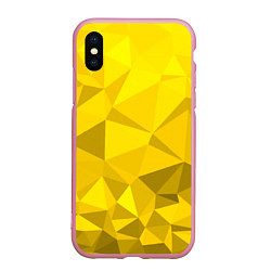 Чехол iPhone XS Max матовый YELLOW ABSTRACT, цвет: 3D-розовый