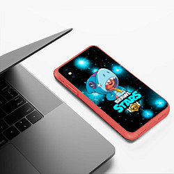 Чехол iPhone XS Max матовый Brawl stars leon shark, цвет: 3D-красный — фото 2
