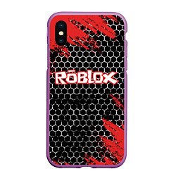 Чехол iPhone XS Max матовый ROBLOX, цвет: 3D-фиолетовый