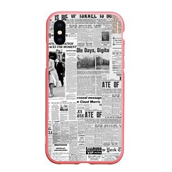 Чехол iPhone XS Max матовый Газета Newspaper, цвет: 3D-баблгам