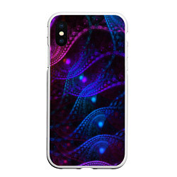 Чехол iPhone XS Max матовый NEON FRACTAL