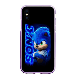 Чехол iPhone XS Max матовый SONIC, цвет: 3D-сиреневый