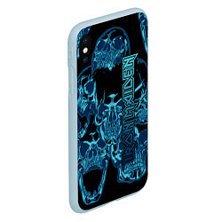 Чехол iPhone XS Max матовый Iron Maiden, цвет: 3D-голубой — фото 2