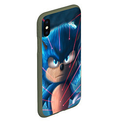 Чехол iPhone XS Max матовый SONIC, цвет: 3D-темно-зеленый — фото 2