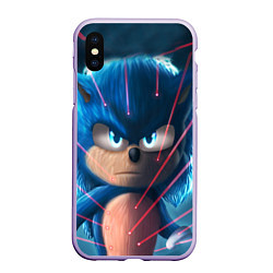 Чехол iPhone XS Max матовый SONIC, цвет: 3D-светло-сиреневый